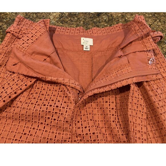 A New Day Tie Paper Bag Eyelet Shorts  - Coral - Size 10 - NWOT - Picture 11 of 11